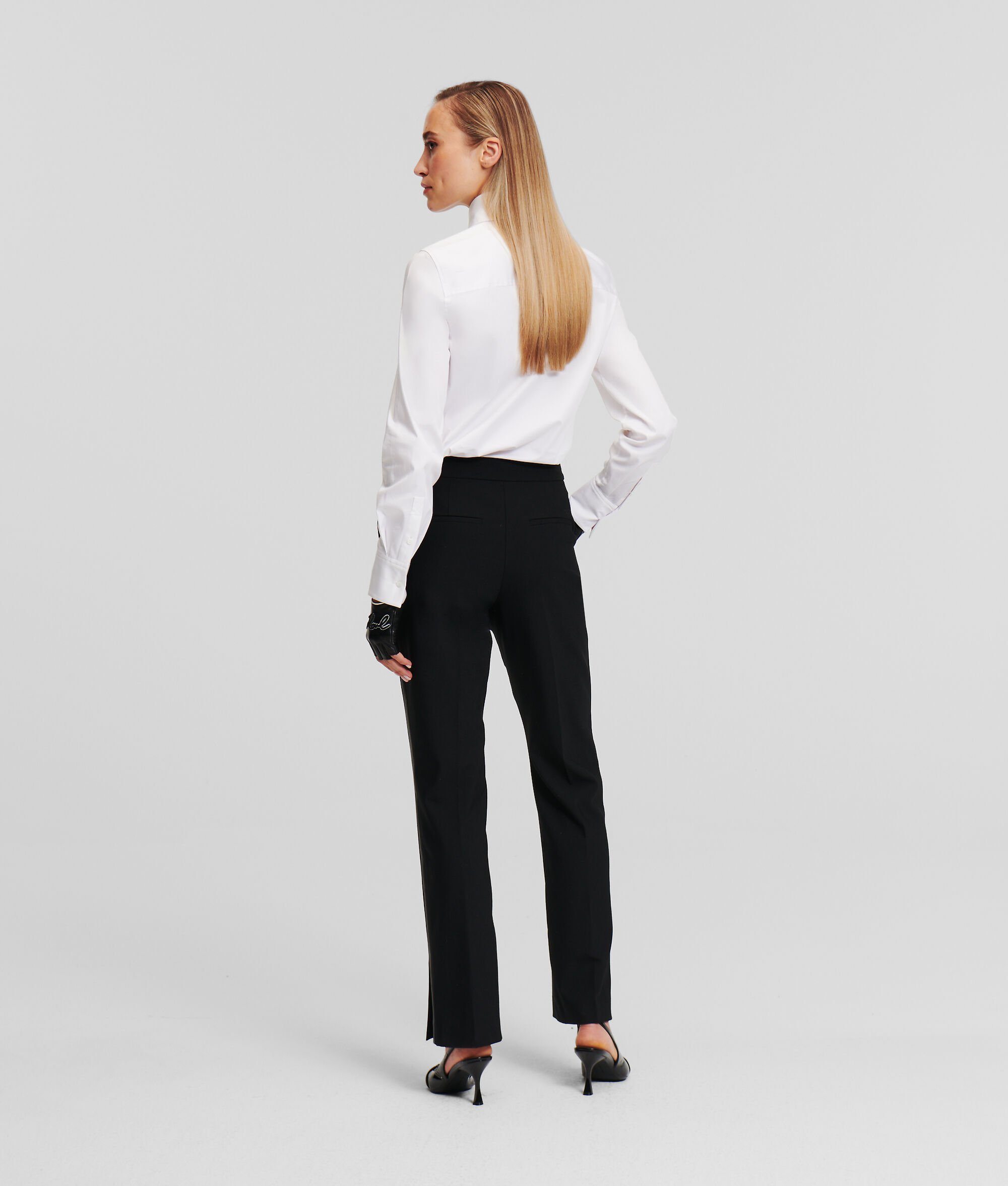 (image for) Sustainable FAUX-LEATHER PANELED TROUSERS